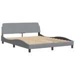 vidaXL Lit avec matelas Dover gris clair 160x200 cm tissu