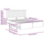 vidaXL Cadre de lit Chêne fumé 160 x 200 cm Bois Ingénierie