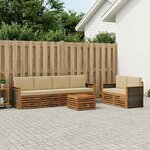 vidaXL Ensemble de canapés d'extérieur 7 Pièces Naturel et Beige