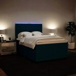 vidaXL Sommier à lattes de lit et matelas bleu 160x200 cm velours