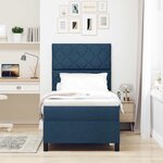 vidaXL Lit à ressorts avec matelas Bleu 90 x 200 cm tissu