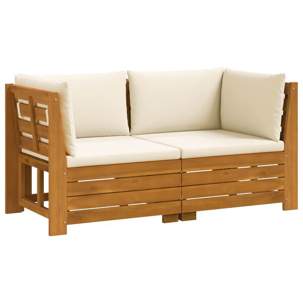 vidaXL Ensemble de canapés d'extérieur avec coussin 2 Pièce Marron