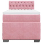 vidaXL Sommier à lattes de lit avec matelas Rose 100x200 cm Velours