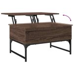 vidaXL Table basse chêne marron 70x50x40 cm bois d'ingénierie et métal
