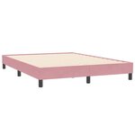 vidaXL Sommier à lattes de lit avec matelas et LED rose 140x210 cm velours