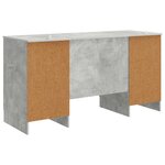 vidaXL Bureau Gris béton 142 5 x 50 x 75 cm Bois d'ingénierie