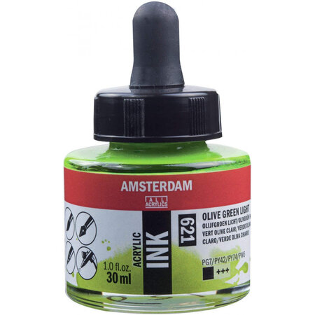 Encre acrylic 30ml vert olive clair - amsterdam