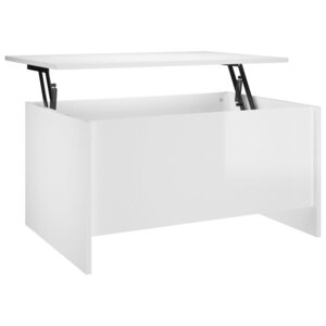 vidaXL Table basse blanc brillant 80x55 5x41 5 cm bois d'ingénierie