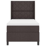 vidaXL Lit à ressort LED avec matelas Marron foncé 100 x 200 cm tissu