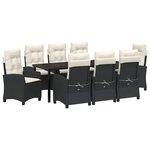 vidaXL Ensemble de salle à manger pour jardin 9 Pièces Noir polyrotin