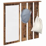 vidaXL Porte-manteau mural avec étagère Bois ancien 84 x 10 x 80 cm