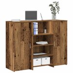 vidaXL Bureau de réception vieux bois 135x50x103 5cm bois d'ingénierie