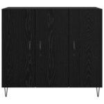 vidaXL Buffet Chêne noir 90 x 32 5 x 80 cm Bois d'ingénierie