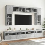 vidaXL Meubles TV muraux et lumières LED 2Pièces gris béton 60x30x40 cm