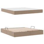 vidaXL Lit avec rangement et matelas 2 Pièces Cappuccino Cuir