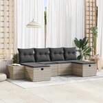 vidaXL Ensemble de canapé de jardin 6 Pièces Gris clair 55 x 62 x 69 cm