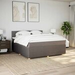 vidaXL Sommier à lattes de lit avec matelas Taupe 180x200 cm Tissu