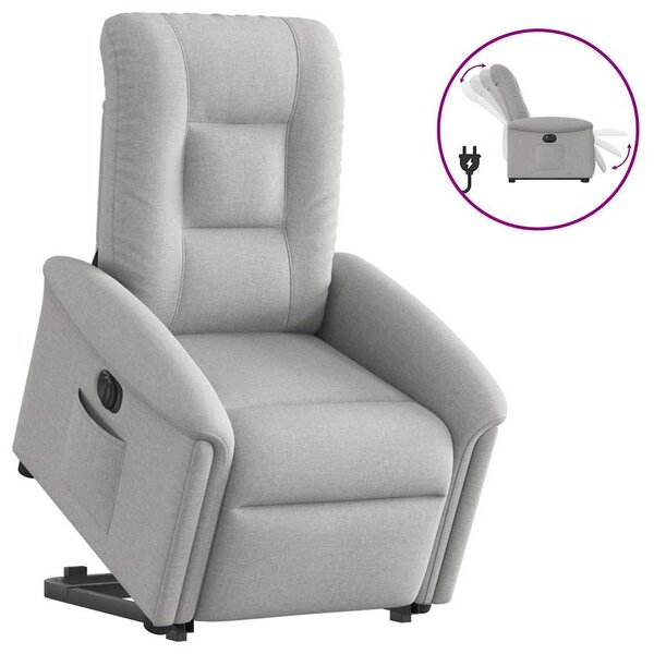 vidaXL Fauteuil inclinable électrique gris nuage tissu