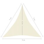 vidaXL Voile d'ombrage 160 g/m² Crème 5x7x7 m PEHD