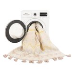 Tapis coton motif indien - beige rose - 140 x 200