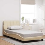 vidaXL Cadre de lit sans matelas crème 100x200 cm tissu