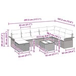 Ensemble de Canapé de Jardin 9 Pièces avec Coussins Noir Poly Rattan