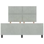 vidaXL Cadre de lit avec tête de lit Gris clair 160 x 200 cm Velours