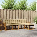 vidaXL Ensemble de canapés d'extérieur 5 Pièces Naturel et Beige