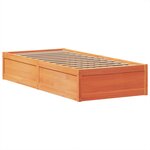 vidaXL Cadre de lit sans matelas cire marron 75x190 cm bois pin massif