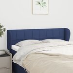 vidaXL Tête de lit avec oreilles Bleu 147x23x78/88 cm Tissu