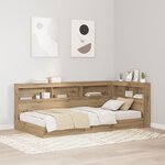 vidaXL Tête de lit de rangement avec étagère chêne artisanal 90 cm