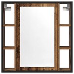 vidaXL Armoire à miroir de salle de bain vieux bois bois d'ingénierie