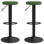 vidaXL Tabourets de bar lot de 2 vert foncé velours