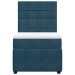 vidaXL Sommier à lattes de lit avec matelas bleu 90x190 cm velours