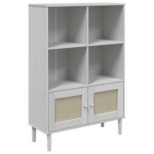 vidaXL Bibliothèque SENJA aspect de rotin blanc bois massif de pin