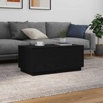 vidaXL Table basse avec lumières LED chêne noir 90x50x40 cm