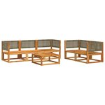 vidaXL Ensemble de canapés de jardin 6 pièces avec coussins en bois d'acacia et rotin