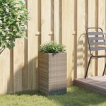 vidaXL Jardinière Gris 30x30x60 cm résine tressée