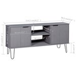 vidaXL Meuble TV New York Gris Bois de pin massif