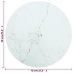 vidaXL Dessus de table blanc Ø70x0 8cm verre trempé avec design marbre