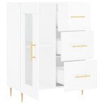vidaXL Buffet Blanc brillant 69 5x34x90 cm Bois d'ingénierie