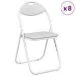 vidaXL Chaise pliante 8 pc Simili cuir Blanc 48 x 43 5 x 81 cm