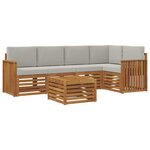 vidaXL Ensemble de canapé d'angle 6 Pièces Gris Naturel et Clair