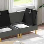 vidaXL Canapé modulaire avec rangement 4 Pièces Gris foncé Tissu