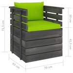 vidaXL Fauteuil de jardin avec coussins Bois de pin