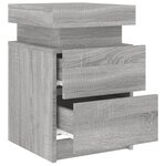 vidaXL Tables de chevet avec lumières LED 2 Pièces sonoma gris 35x39x55cm