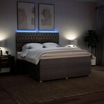 vidaXL Sommier à lattes de lit avec matelas Taupe 180x200 cm Tissu