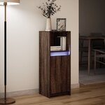 vidaXL Buffet avec LED chêne marron 38x34x100 cm bois d'ingénierie