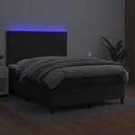 vidaXL Sommier à lattes de lit avec matelas et LED Noir 140x190 cm