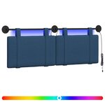 vidaXL Tête de lit suspendue Bleu Tissu